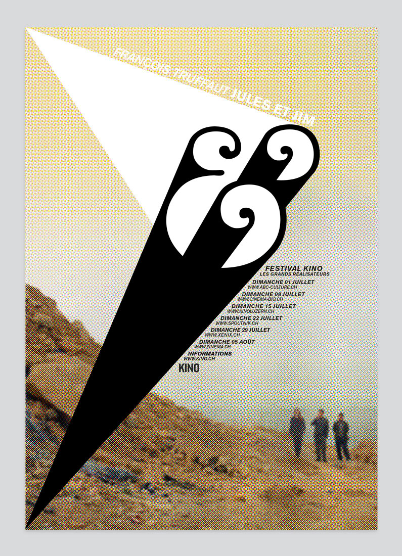 Festival Kino, affiche, graphisme, esperluette, typographie, François Truffaut, Jules et Jim