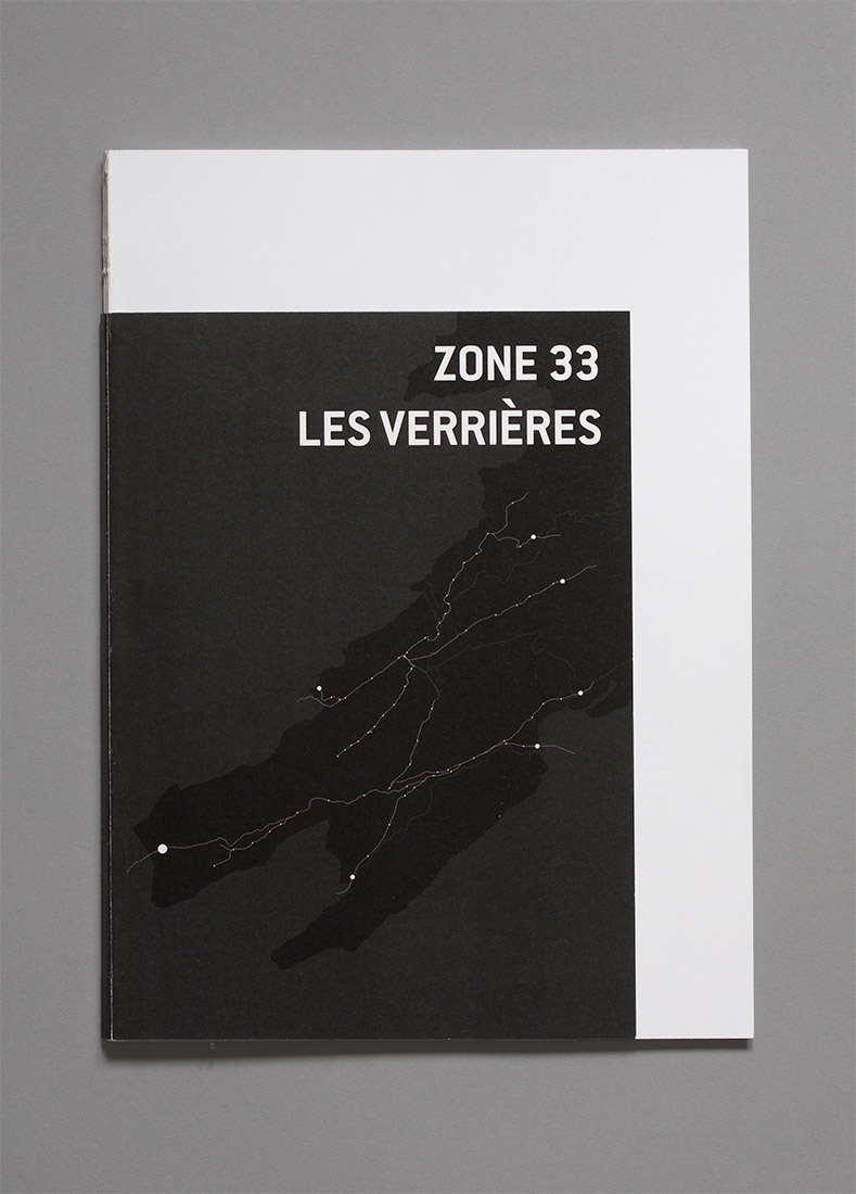 Les Verrières, diploma, graphic design, book, zone 33, cover, map