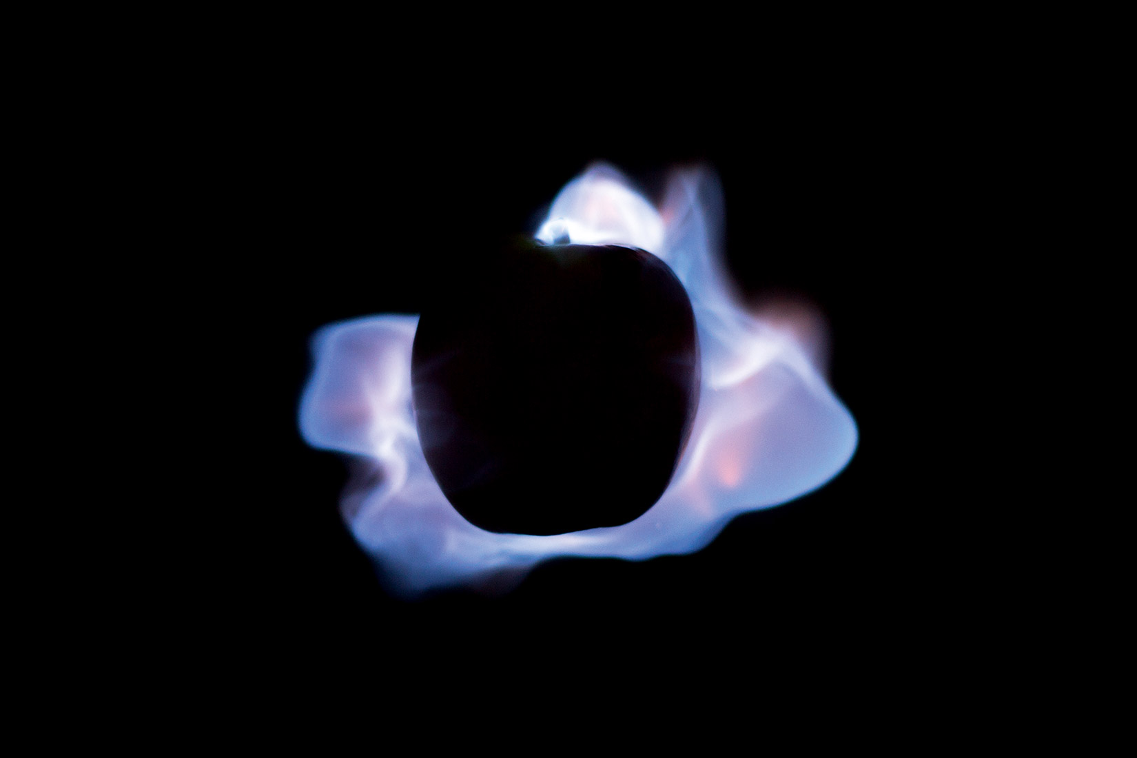 Gaspillage alimentaire, pomme, image abstraite, flames, silhouette, feu