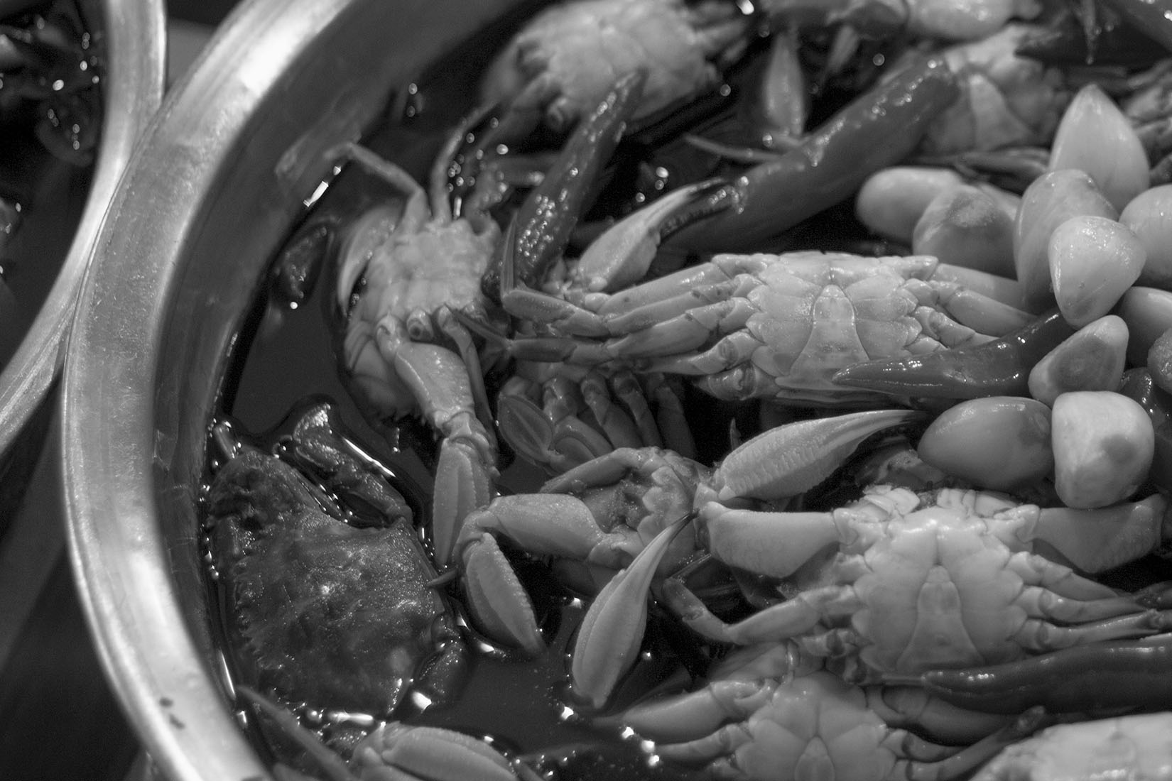 Crabe et ail, cuisine coréenne, marché de nuit, Séoul