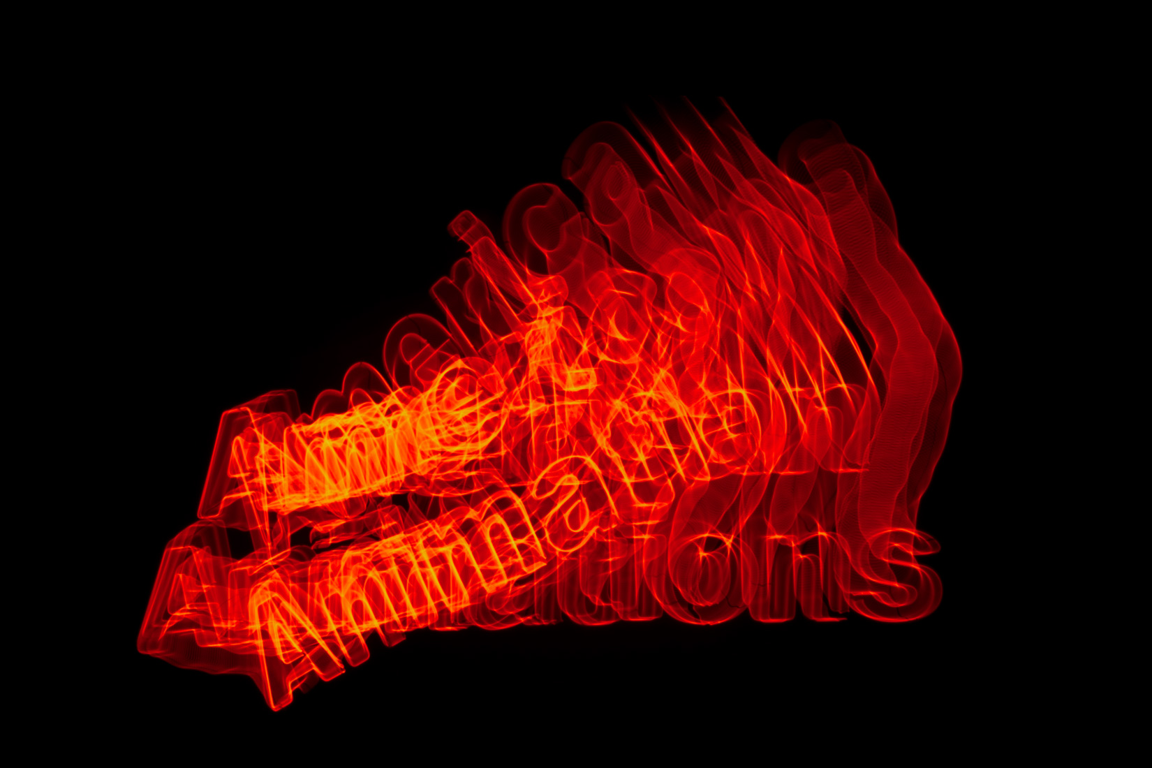 Light painting, mouvement, American Animations, typographie