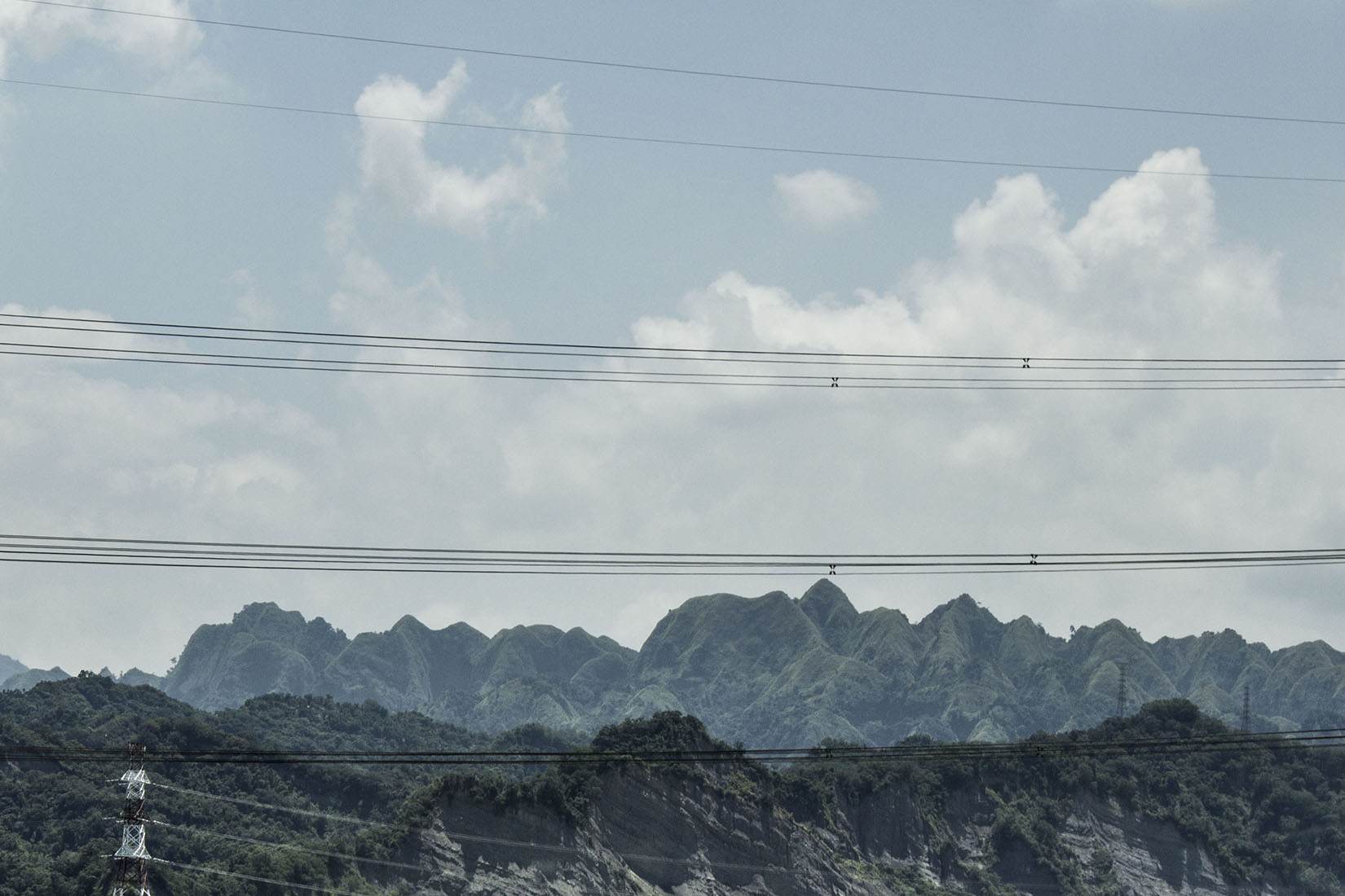 Taiwan, voyage, montagnes, fils électriques