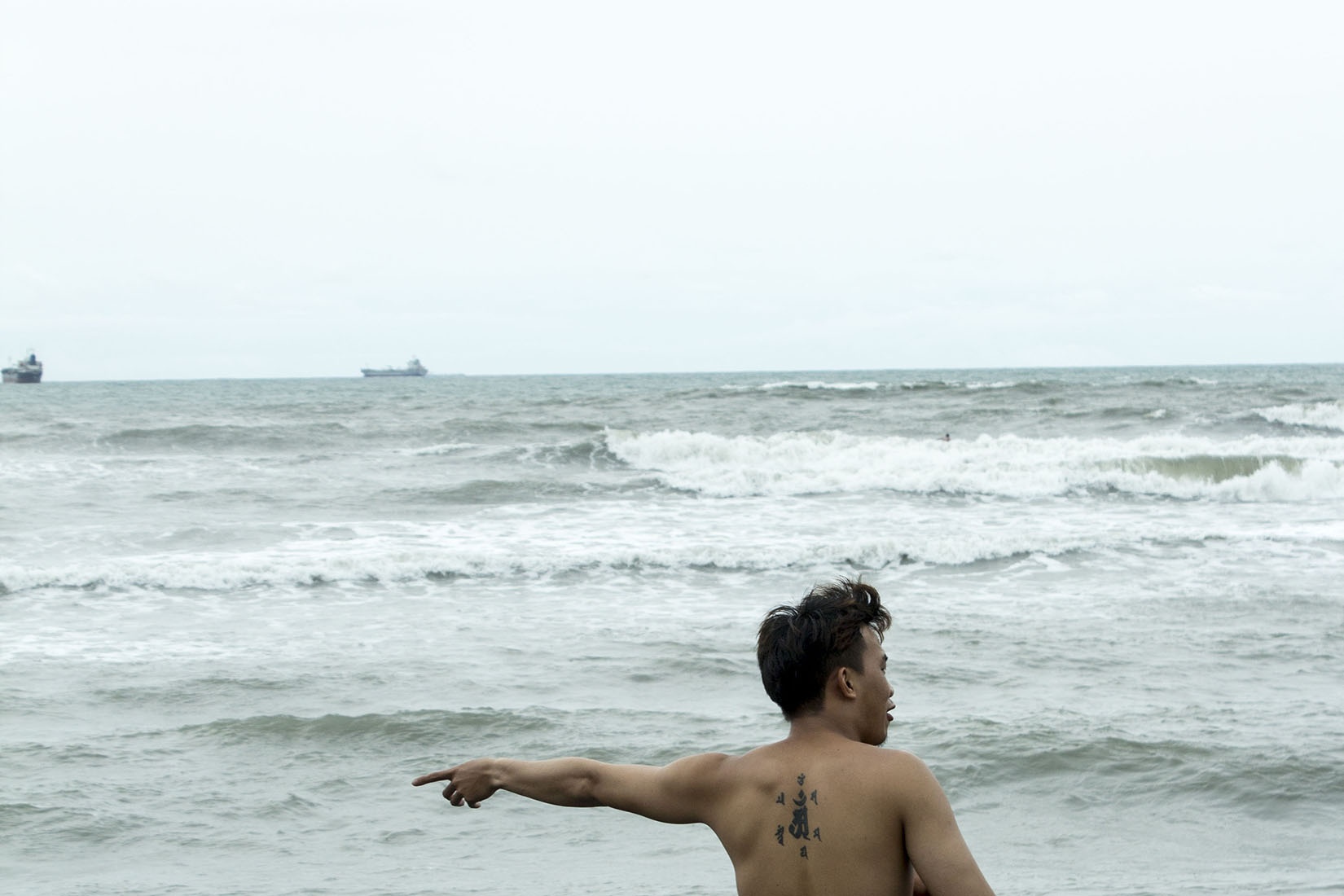 Taiwan, travel, Kaohsiung, Qijin district, sea, man, tattoo